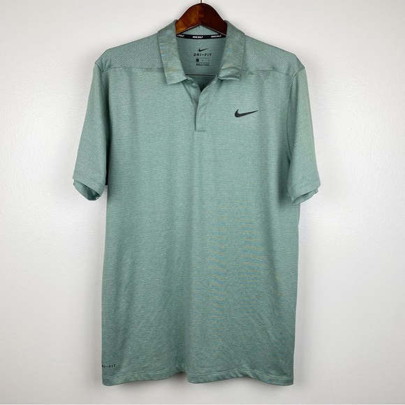 Nike Other - Nike Men's Green Striped Dri-Fit Golf Polo Size L